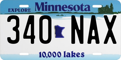 MN license plate 340NAX