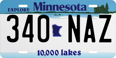 MN license plate 340NAZ