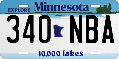 MN license plate 340NBA