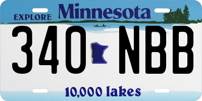 MN license plate 340NBB