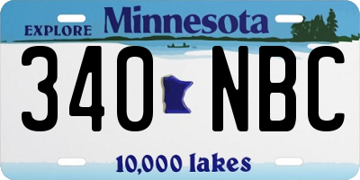 MN license plate 340NBC
