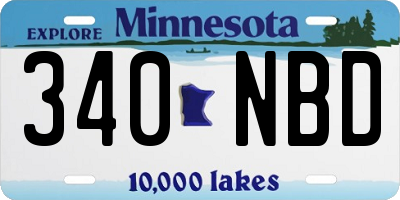 MN license plate 340NBD