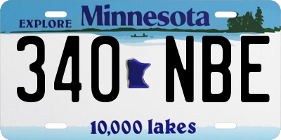 MN license plate 340NBE