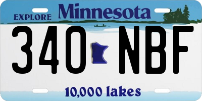 MN license plate 340NBF