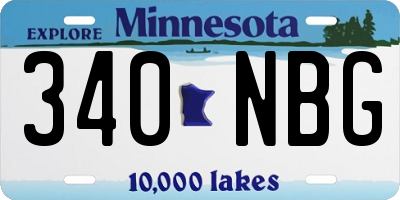 MN license plate 340NBG