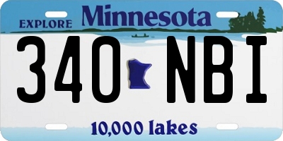MN license plate 340NBI