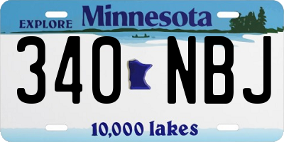 MN license plate 340NBJ