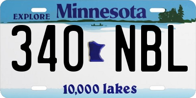 MN license plate 340NBL