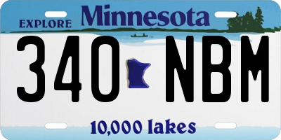 MN license plate 340NBM