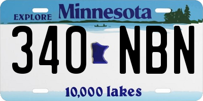 MN license plate 340NBN