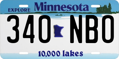 MN license plate 340NBO