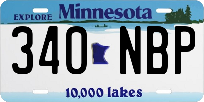 MN license plate 340NBP