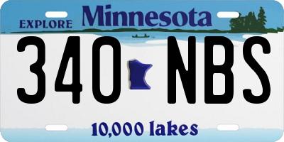 MN license plate 340NBS