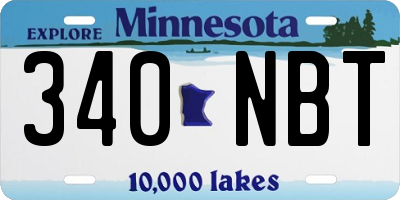 MN license plate 340NBT