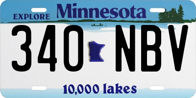 MN license plate 340NBV