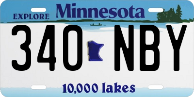 MN license plate 340NBY