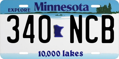 MN license plate 340NCB