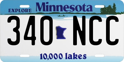 MN license plate 340NCC