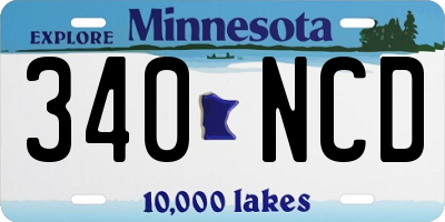 MN license plate 340NCD