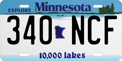 MN license plate 340NCF
