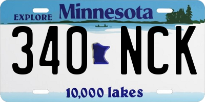 MN license plate 340NCK