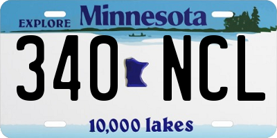 MN license plate 340NCL