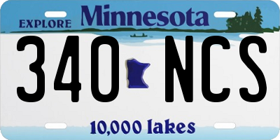 MN license plate 340NCS