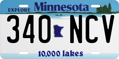 MN license plate 340NCV