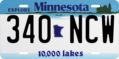 MN license plate 340NCW