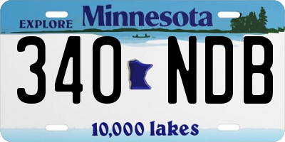 MN license plate 340NDB
