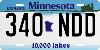 MN license plate 340NDD