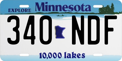 MN license plate 340NDF