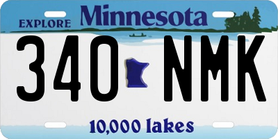 MN license plate 340NMK