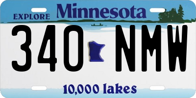 MN license plate 340NMW