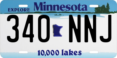 MN license plate 340NNJ