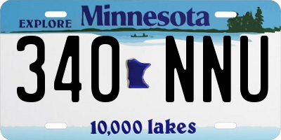 MN license plate 340NNU