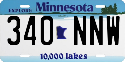 MN license plate 340NNW