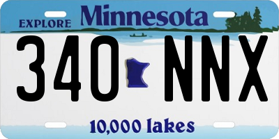 MN license plate 340NNX