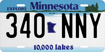 MN license plate 340NNY
