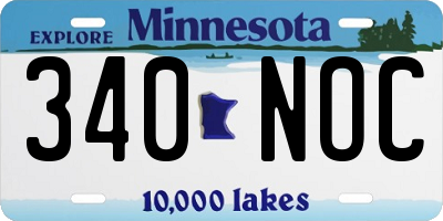 MN license plate 340NOC