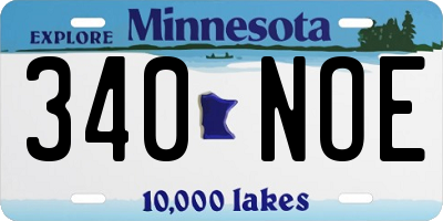 MN license plate 340NOE