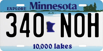 MN license plate 340NOH