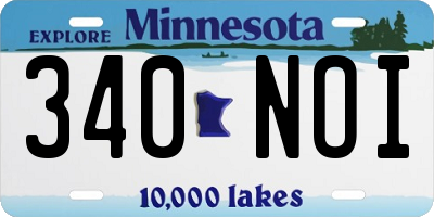 MN license plate 340NOI