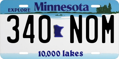 MN license plate 340NOM