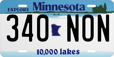 MN license plate 340NON