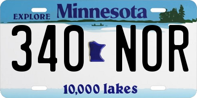 MN license plate 340NOR