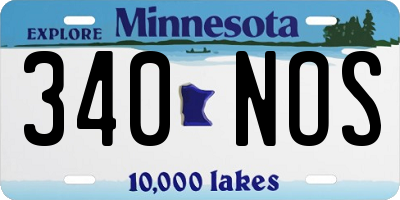 MN license plate 340NOS