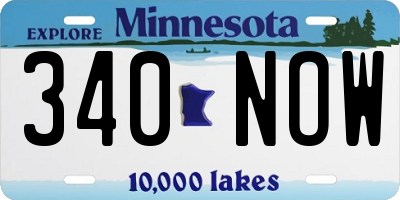 MN license plate 340NOW