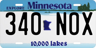 MN license plate 340NOX