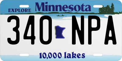 MN license plate 340NPA